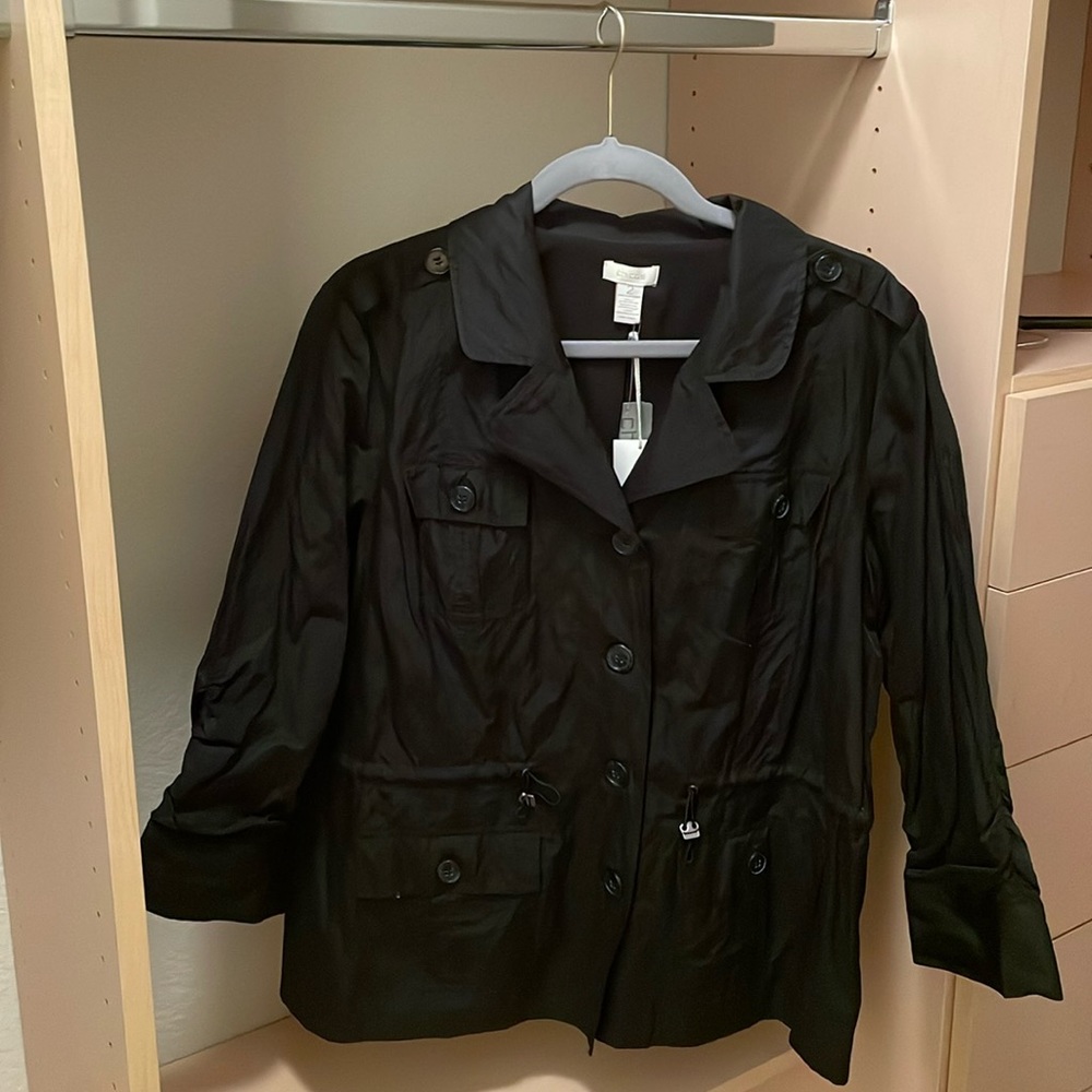 NEW Chico’s Utility Crinkle Channing 3/4 Jacket